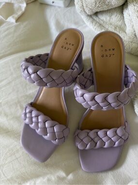 a new day Lavender Braided Double-Strap Slide Mules
